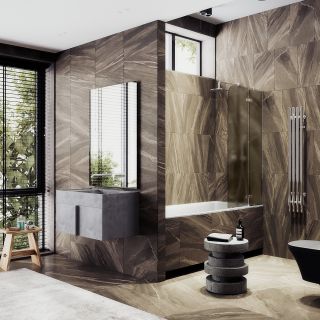 Шторка на ванну MaybahGlass MGV-918-4 99см хром глянцевый