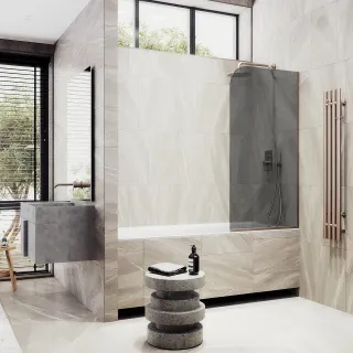 Шторка на ванну MaybahGlass MGV-79-2у 50см бронза