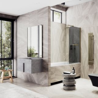 Шторка на ванну MaybahGlass MGV-785-2 70см бронза