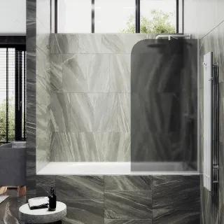 Шторка на ванну MaybahGlass MGV-84-1у 40см белый