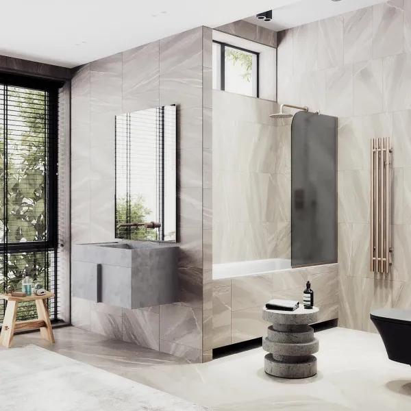 Шторка на ванну MaybahGlass MGV-141-2у 54см бронза