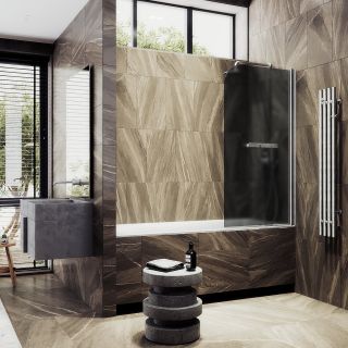 Шторка на ванну MaybahGlass MGV-792-5 80см хром матовый