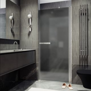 Душевая дверь MaybahGlass MGD-457-5 80см хром матовый/графит матовый