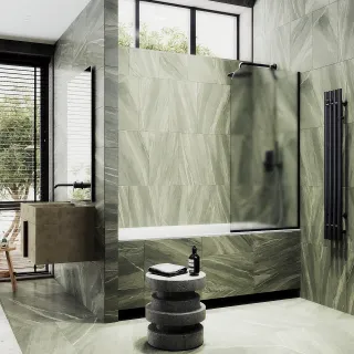 Шторка на ванну MaybahGlass MGV-253-6у 30см чёрный