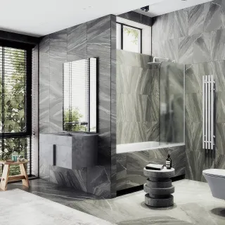 Шторка на ванну MaybahGlass MGV-253-1у 30см белый