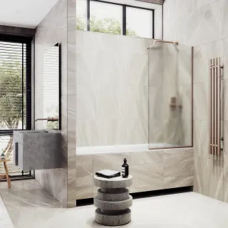 Шторка на ванну MaybahGlass MGV-253-2у 30см бронза