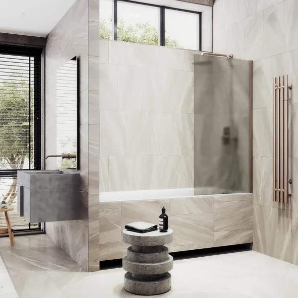 Шторка на ванну MaybahGlass MGV-72-2ш 40см бронза