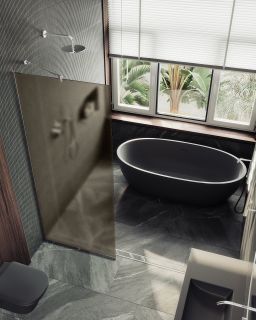 Душевая перегородка MaybahGlass MGD-697-5у 79см хром матовый