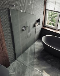 Душевая перегородка MaybahGlass MGD-700-5ш 79см хром матовый