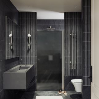 Душевая дверь MaybahGlass MGD-807-5 80см хром матовый