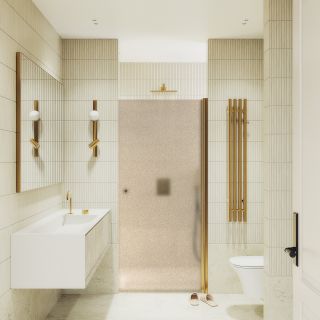 Душевая дверь MaybahGlass MGD-805-3 80см золото