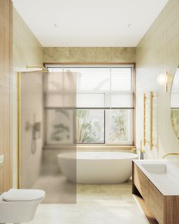 Душевая перегородка MaybahGlass MGD-697-3ш 79см золото