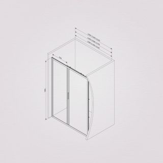 Душевая дверь Am.Pm Gem W90G-140-1-195BT 140 см цвет профиля чёрный матовый стекло прозрачное