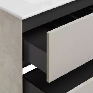 Тумба под раковину Акватон Сохо 75см слэйт/галька серая 1A258101AJ9A0