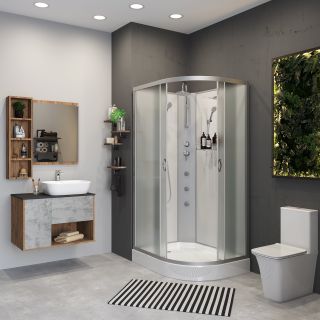 Душевая кабина Niagara NG-3312-14LBKTG с гидромассажем 120x80см серебро/матовое