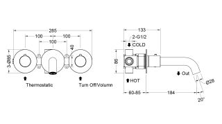 Смеситель встраиваемый для раковины Timo Saona 2381/00SM с термостатом хром