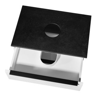 Тумба RUNO Орлеан 70 белый матовый чёрный подвесная под накладной умывальник (00-00002022)