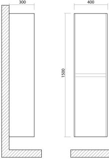 Шкаф подвесной Art&Max Family 40x150см Cemento Veneto Family-1500-2A-SO-CV