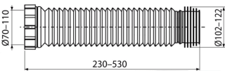 Гибкая подводка для выпуска унитаза AlcaPlast 23-53см A97SN