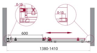 Душевая дверь BelBagno ACQUA-BF-1-140-C-NERO черный