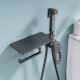 Гигиенический душ со смесителем Raglo R51.55.09 с полкой и бумагодержателем графит