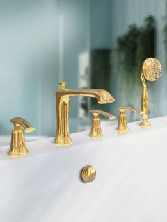 Смеситель на борт ванны с душем AltroBagno Beatrice 020103 Or