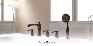 Смеситель на борт ванны с душем AltroBagno Beatrice 020105 BrNe черный