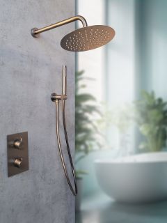 Душевая система с термостатом AltroBagno Unione 040409 GrMt оружейная сталь