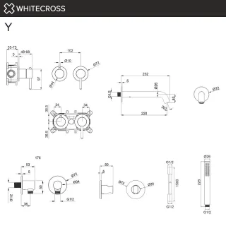 Смеситель для душа Whitecross YSET1240GL золото