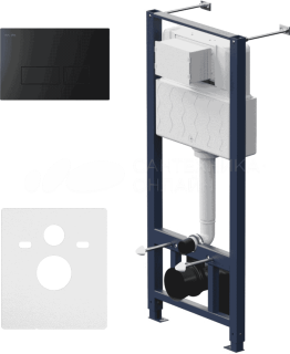 I012704.7038 Pro инсталляция для подвесного унитаза с пневматич клавишей Pro S пластик, чёрн матовый