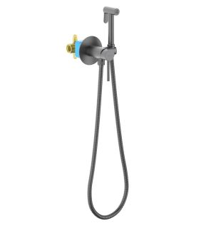 Гигиенический душ со смесителем Aquatek Европа AQ1021BGM шлифованное чёрный хром