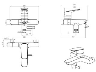 Смеситель для ванны Aquatek Вега AQ1040CR хром