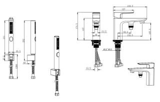 Смеситель на борт ванны Aquatek Вега AQ1044MB чёрный матовый