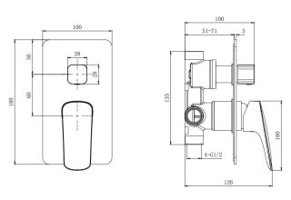 Душевой комплект Aquatek Вега AQ1075MB чёрный матовый