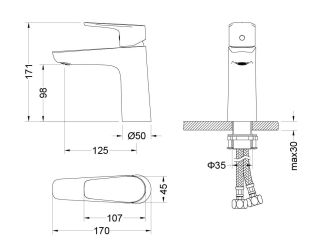 Смеситель для раковины Aquatek Бетта AQ1110BGM шлифованный чёрный хром