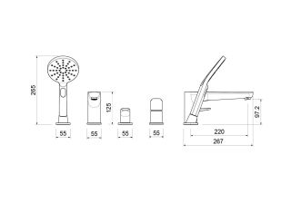 Смеситель Aquatek Бетта AQ1148MB на борт ванны черный