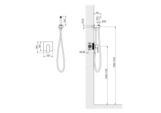 Гигиенический душ со смесителем Aquatek Оберон AQ1219BG шлифованное золото