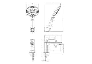 Смеситель на борт ванны Aquatek Альфа AQ1944BGM оружейная сталь