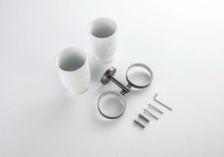 Стакан с держателем двойной Aquatek Бетта AQ4617BGM шлифованный чёрный хром