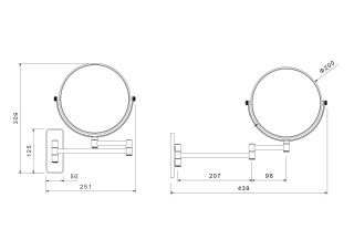 Зеркало косметическое Aquatek AQ4911BG шлифованное золото