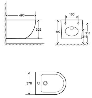 Биде подвесное AQUAme AQM2102 белый глянцевый