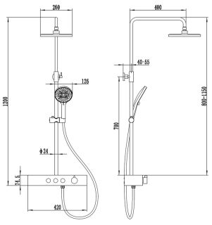 Душевая стойка AQUAme AQM8009W белый