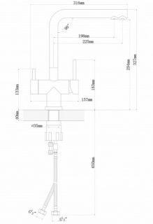 Смеситель для кухни Florentina Арес с подключением под фильтр жасмин