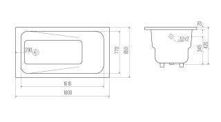 Ванна чугунная Goldman Art AT18085 180x85см с ножками