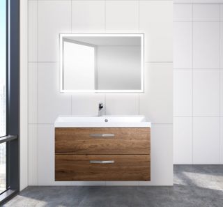 Тумба под раковину BelBagno подвесная 90x50см Rovere Tabacco AURORA-900-2C-SO-RT