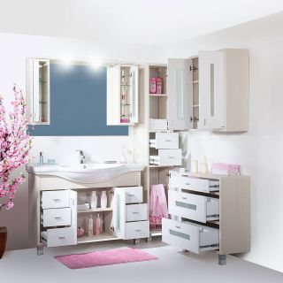 Шкаф навесной Бриклаер Бали 4627125412165 65 см светлая лиственница/белый