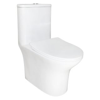 Унитаз-моноблок с функцией биде AZARIO Sente AZ-8614B  375х665х785 напольный, безободковый, горизонтальный слив, сиденье дюропласт микролифт