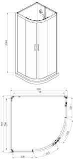 Душевая кабина AZARIO DENVER AZ-N10812 900 GREY 90х90х200
