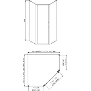 Душевое ограждение Azario RICHMOND AZ-NAG3231 1000 Black
