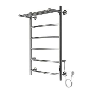 Полотенцесушитель электрический AZARIO VERONA AZ04858P 500/800 5 секций, с полкой, диммер справа, хром